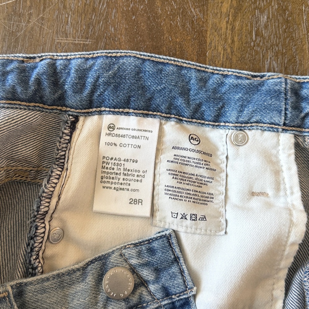 AG Adriano Goldschmied Two-Tone Denim Mini Skirt - Picture 5 of 6